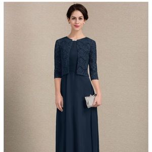 Mother of bride chiffon dress with jacket.